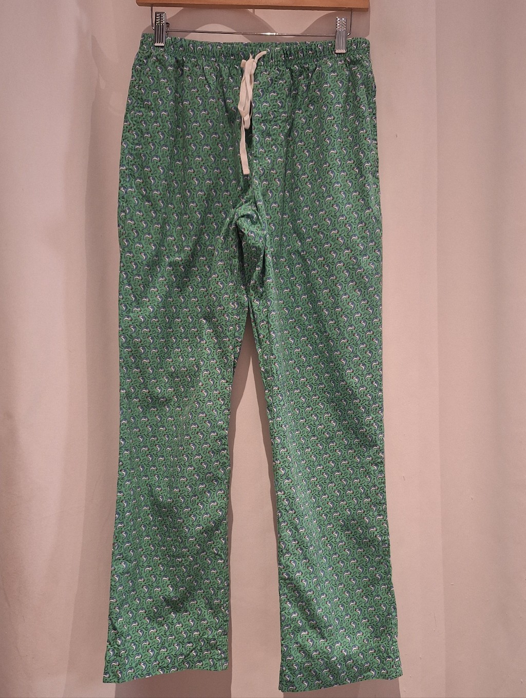 Vineyard Vines Fish And Hook Green Printed Drawstring Pajama Pants